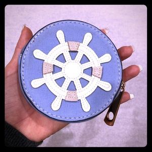 Nautical steering wheel coin purse